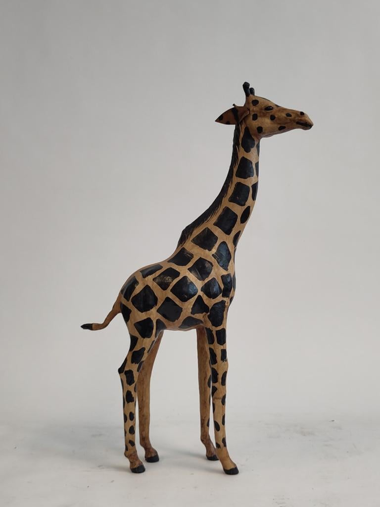 Vintage leren giraf lederen dier giraffe, Ophalen of Verzenden
