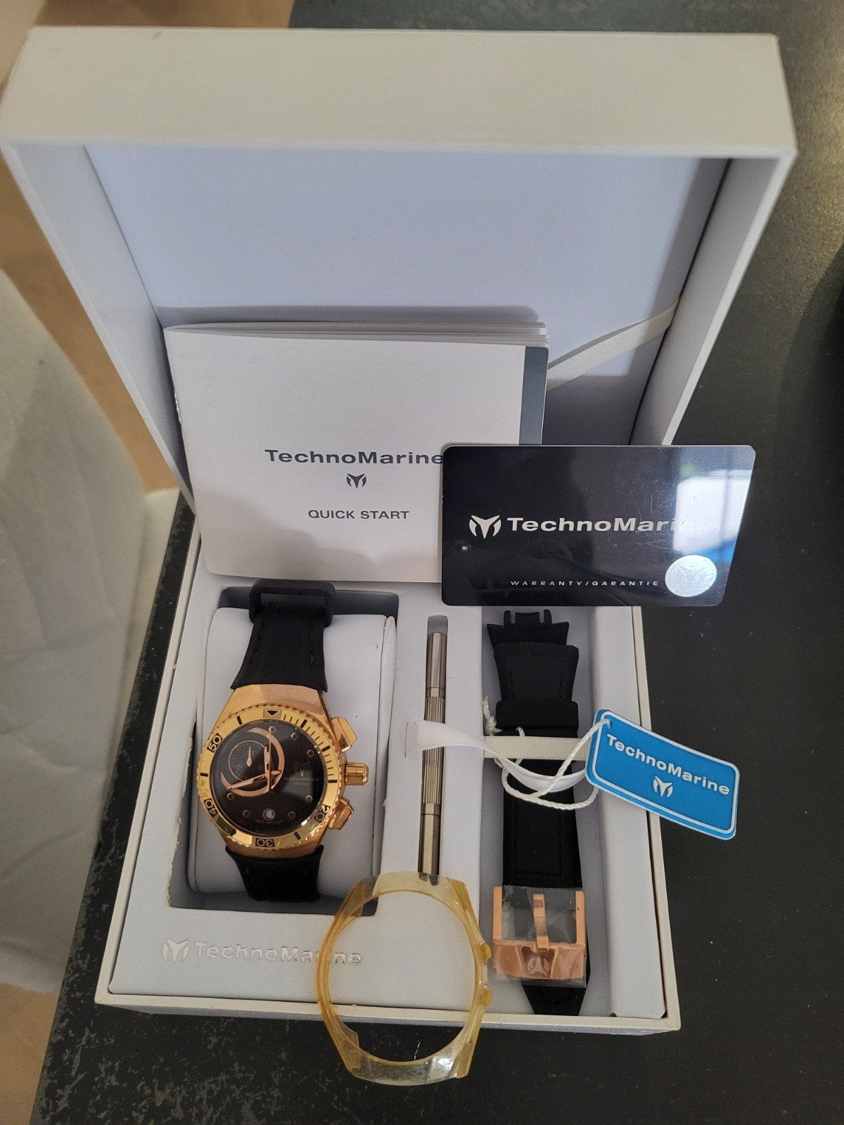 TechnoMarine Cruise ref. TM-114039 saffierglas 20 ATM/200 m, Ophalen of Verzenden, Zo goed als nieuw, Overige merken