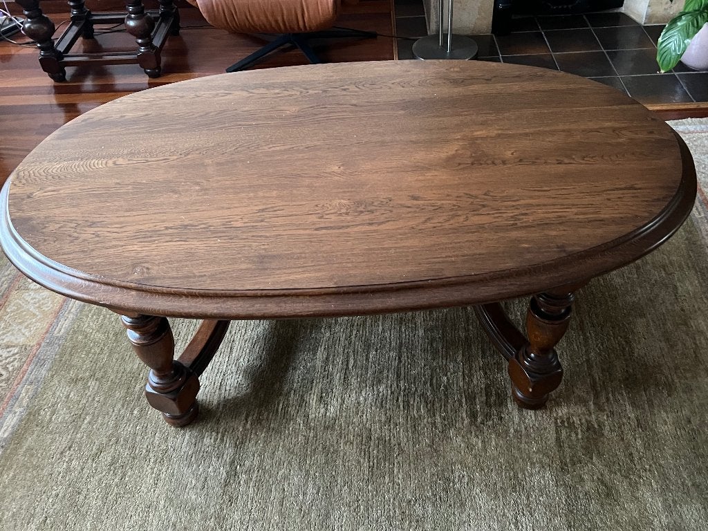 Vintage salontafel / tafel eikenhout, Huis en Inrichting, Tafels | Salontafels, Ophalen, 100 tot 150 cm, Eikenhout, 50 tot 100 cm