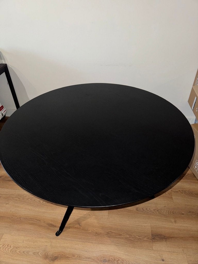 Goossens ronde eettafel - Zwart, Gebruikt, Rond, Modern, Vier personen