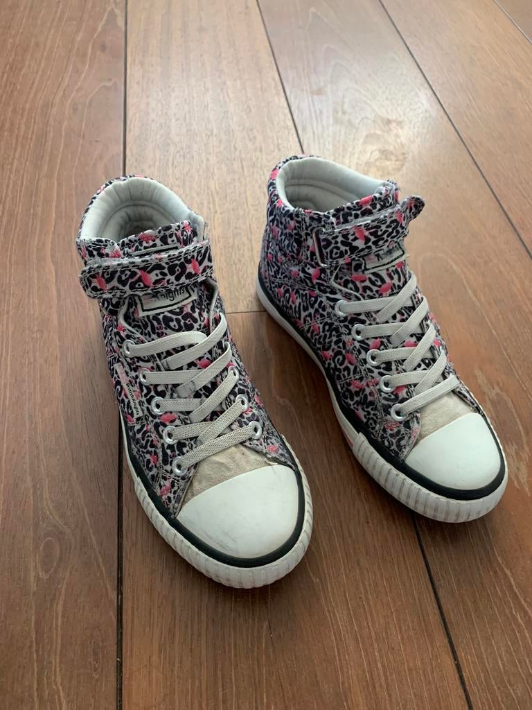 BK British Knights, maat 35, half hoog met flamingo’s, Jongen of Meisje, Schoenen, Ophalen of Verzenden, Zo goed als nieuw