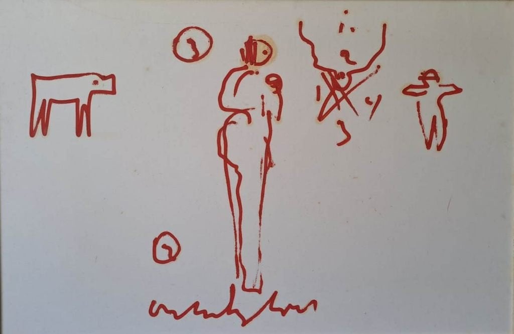 Anton Heyboer(1924)Acryl Doek "Vrouw in afwachting zaad" Ges, Ingelijst, Ophalen of Verzenden, Textiel, Figuren