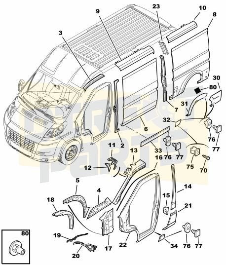 Fiat Ducato (1/07)-/ Achterscherm 2/3 drs 1334630209 RESTPAR