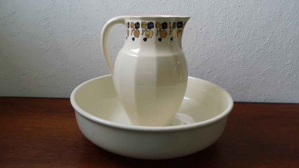 Villeroy & Boch lampetstel waskom en waterkan, Antiek en Kunst, Antiek | Keramiek en Aardewerk, Ophalen of Verzenden