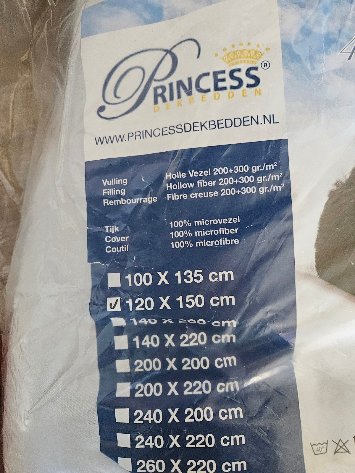 Princess 4 seizoenen dekbed 120x150 cm, Overige merken, Jongetje of Meisje, Wit, Ademend