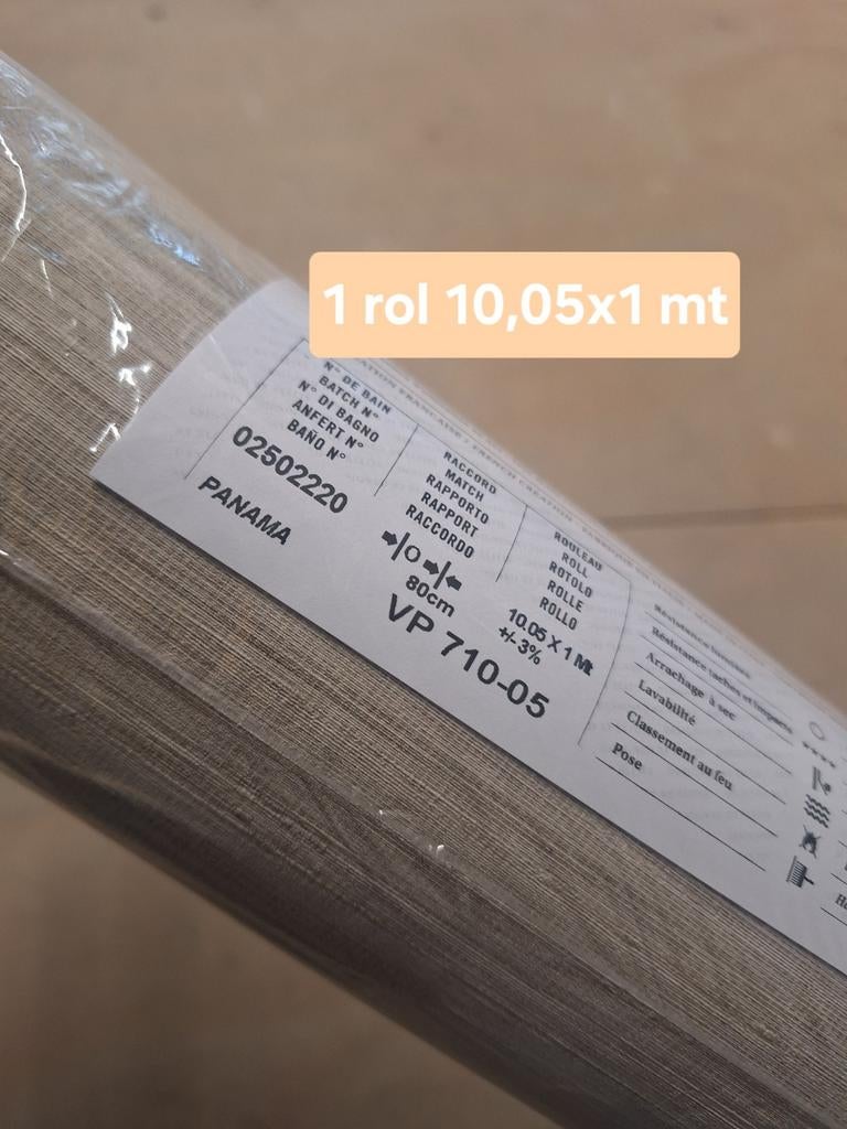 Elitis Behang VP 710-05 Panama - 1 rol (10,05x1m), Verzenden, Minder dan 10 m², Bruin, Natuurlijk, Geweven, Modern