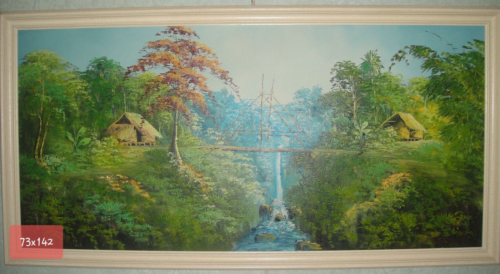 GROOT SCHILDERIJ INDISCH LANDSCHAP, Ophalen of Verzenden