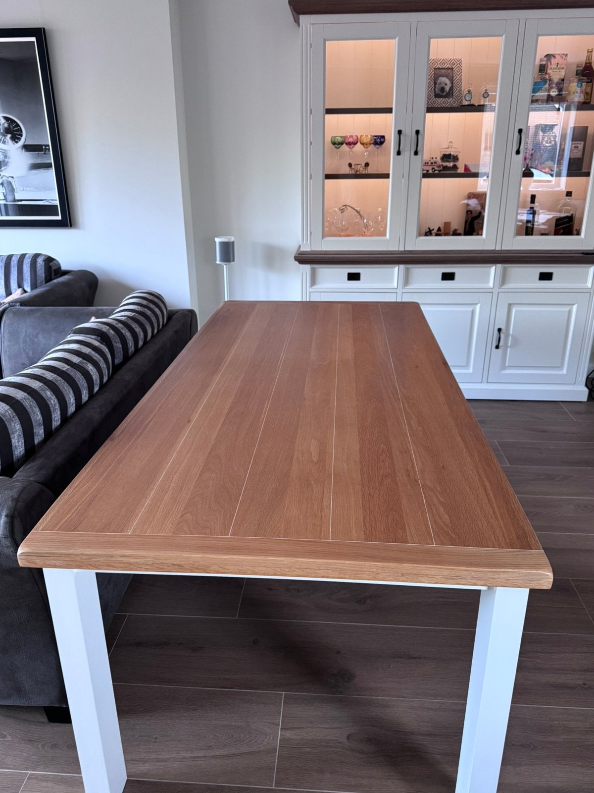 Te koop eiken eettafel, Ophalen, Eikenhout, 200 cm of meer, 50 tot 100 cm