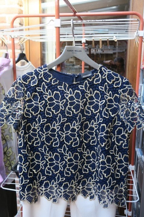 Blouse nieuw blauw goud Ermanno Scervino mt 40 (it 44), Maat 38/40 (M), Blauw, Nieuw, Ophalen of Verzenden