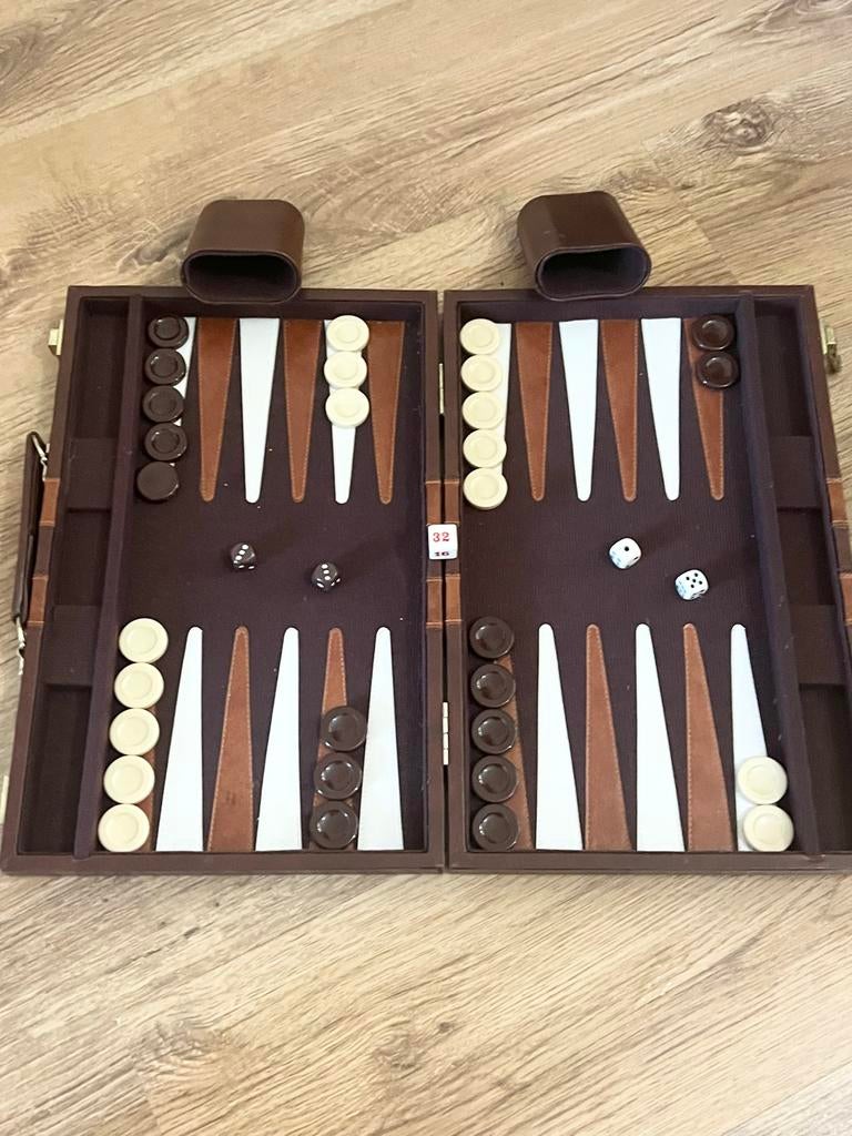 Backgammon spel in luxe koffer, Een of twee spelers, Ophalen of Verzenden, Zo goed als nieuw