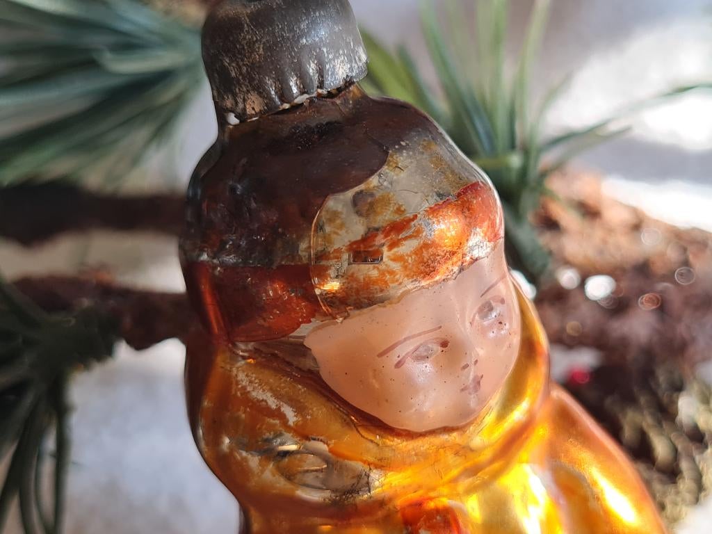Antieke oude kerstbal ornament vintage, Diversen, Kerst, Ophalen of Verzenden, Gebruikt
