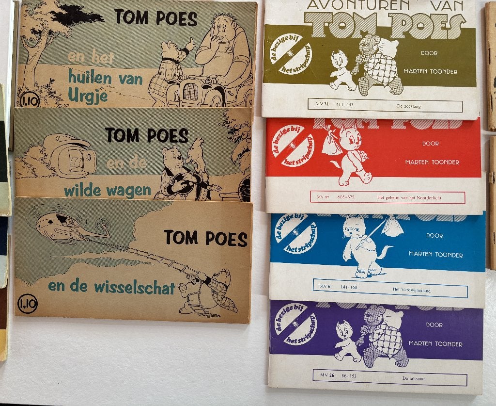 collectie Tom Poes Bommel vanaf '50 incl. Bommelbibliografie, Boeken, Meerdere stripboeken, Ophalen of Verzenden, Gelezen, Marten Toonder