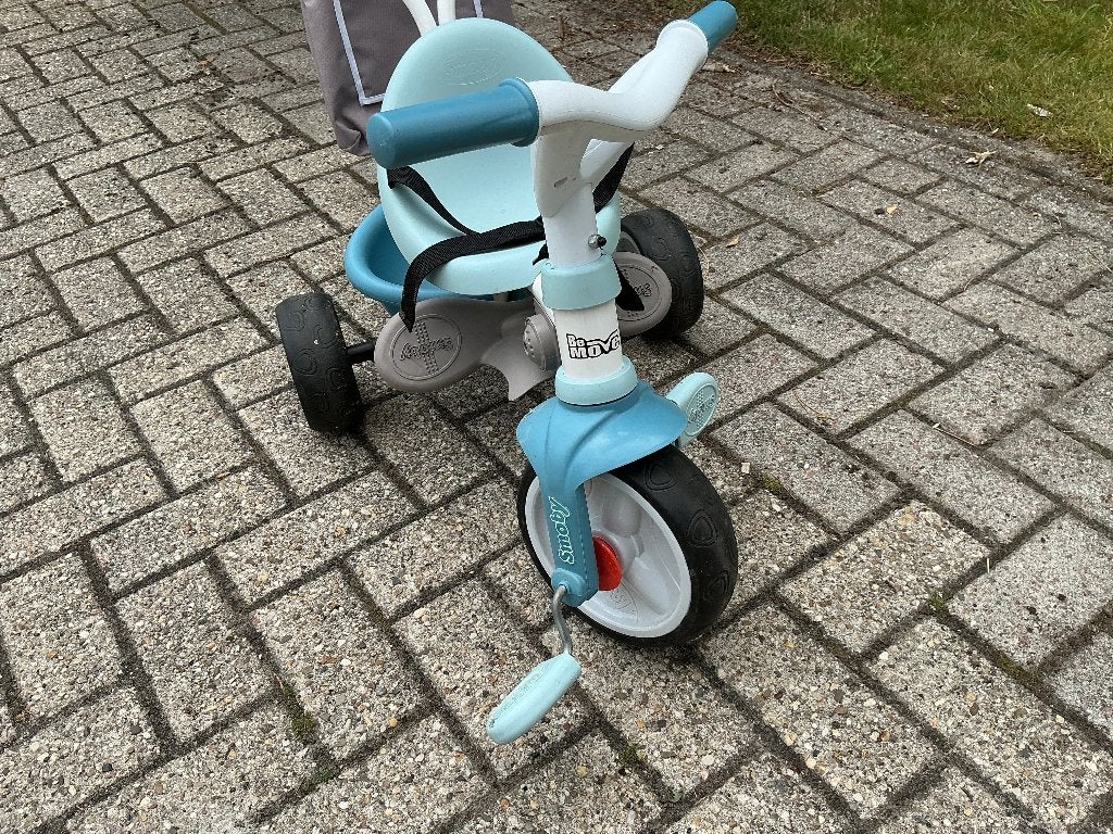 Smoby driewieler met duwstang en tasje, Ophalen, Gebruikt, Overige merken, Duwstang