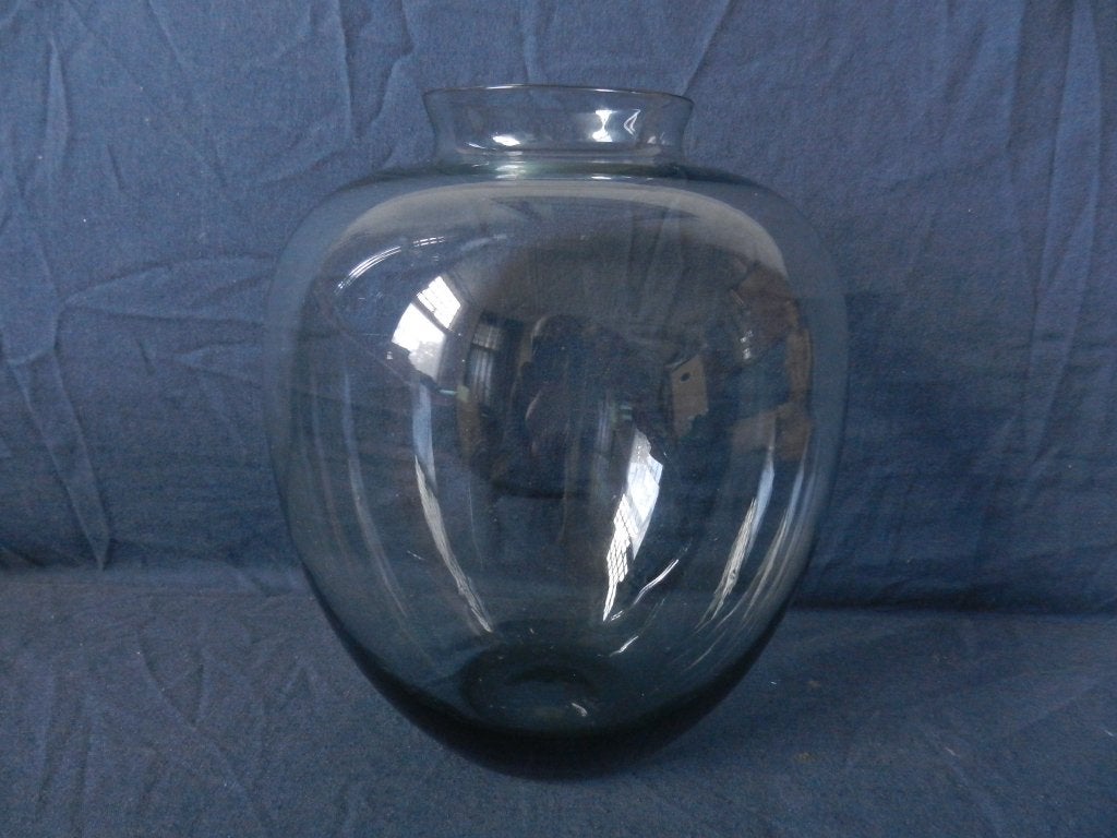 Glazen vaas Andries Copier 1946 grijs/staalblauw h 19,6 cm, Antiek en Kunst, Ophalen of Verzenden