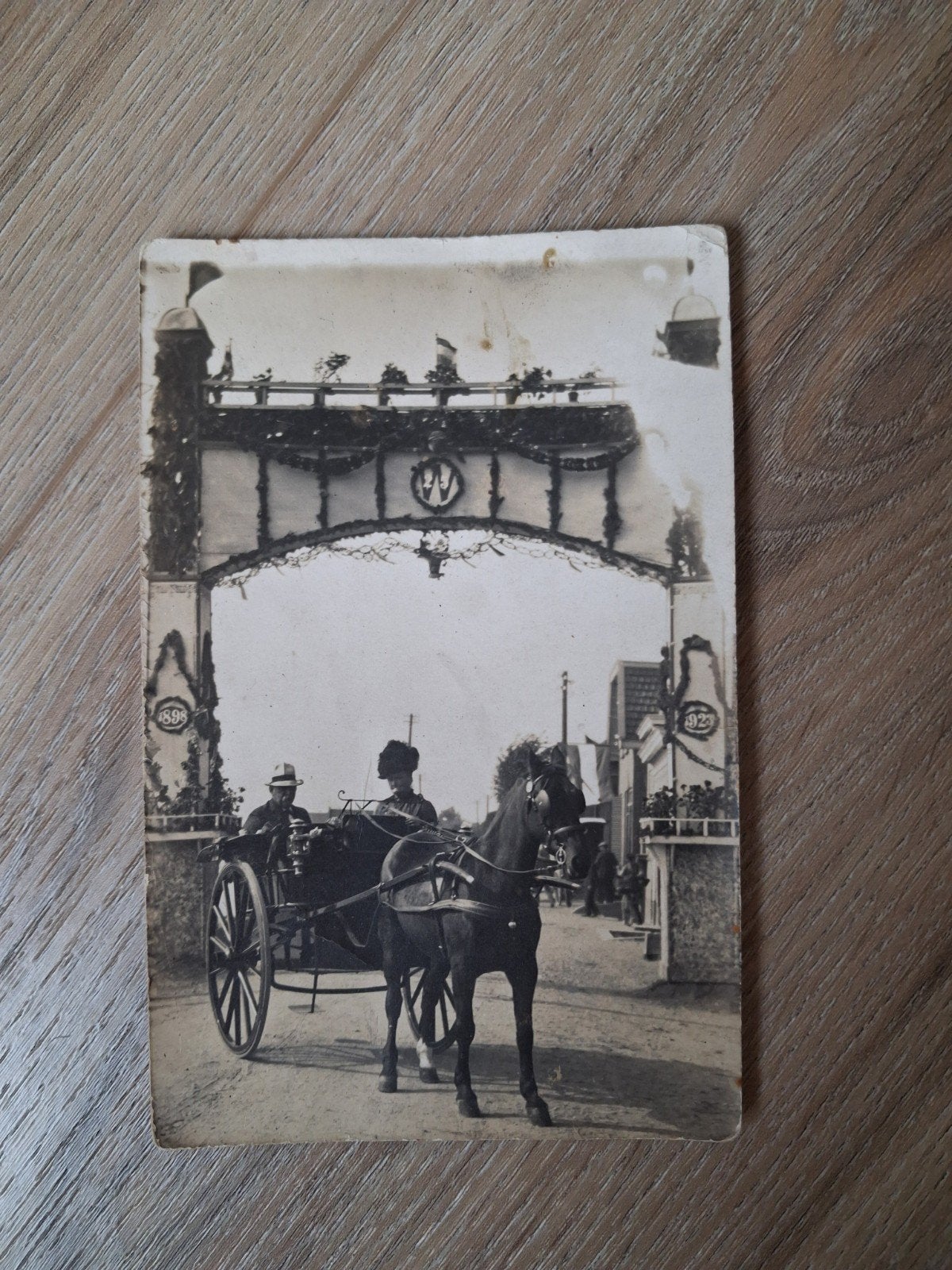 Oude foto met paard en wagen, Antiek en Kunst, Ophalen of Verzenden