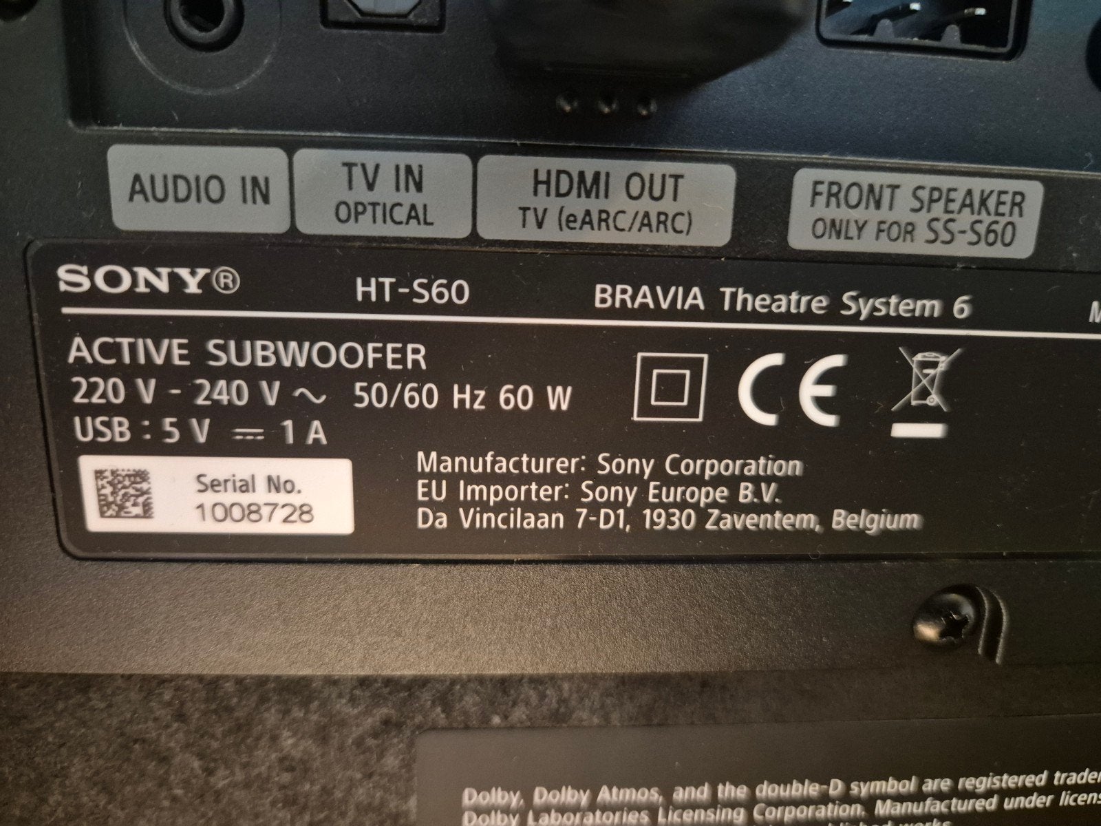 Foto 4 van Sony HT-S60 Bravia Theater System 6