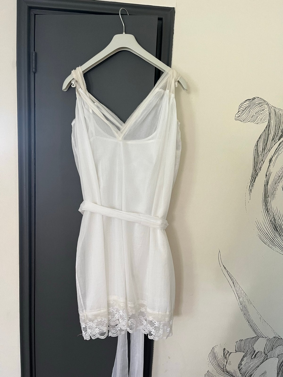 Jurk Philosophy di Alberta  Ferretti- Katoen/Zijde, Maat 38/40 (M), Wit, Ophalen of Verzenden, Gedragen