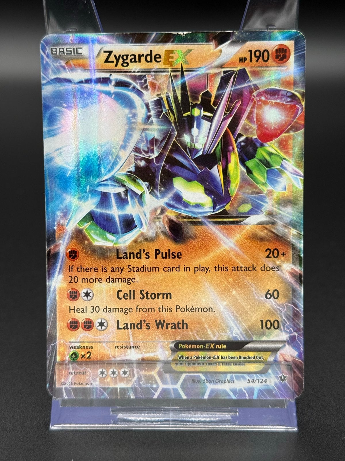 Zygarde EX - Pokémon Fates Collide - #54/124 FCO, Ophalen of Verzenden, Gebruikt, Losse kaart, Foil