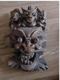 Antiek Chinees Houten Masker, Ophalen, Masker, Handgemaakt, Hout