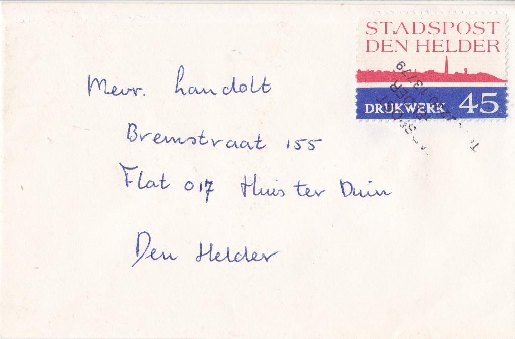 Stadspost Den Helder – Den Helder 02230 – Drukwerk, Postzegels en Munten, Brieven en Enveloppen | Nederland, Verzenden, Envelop