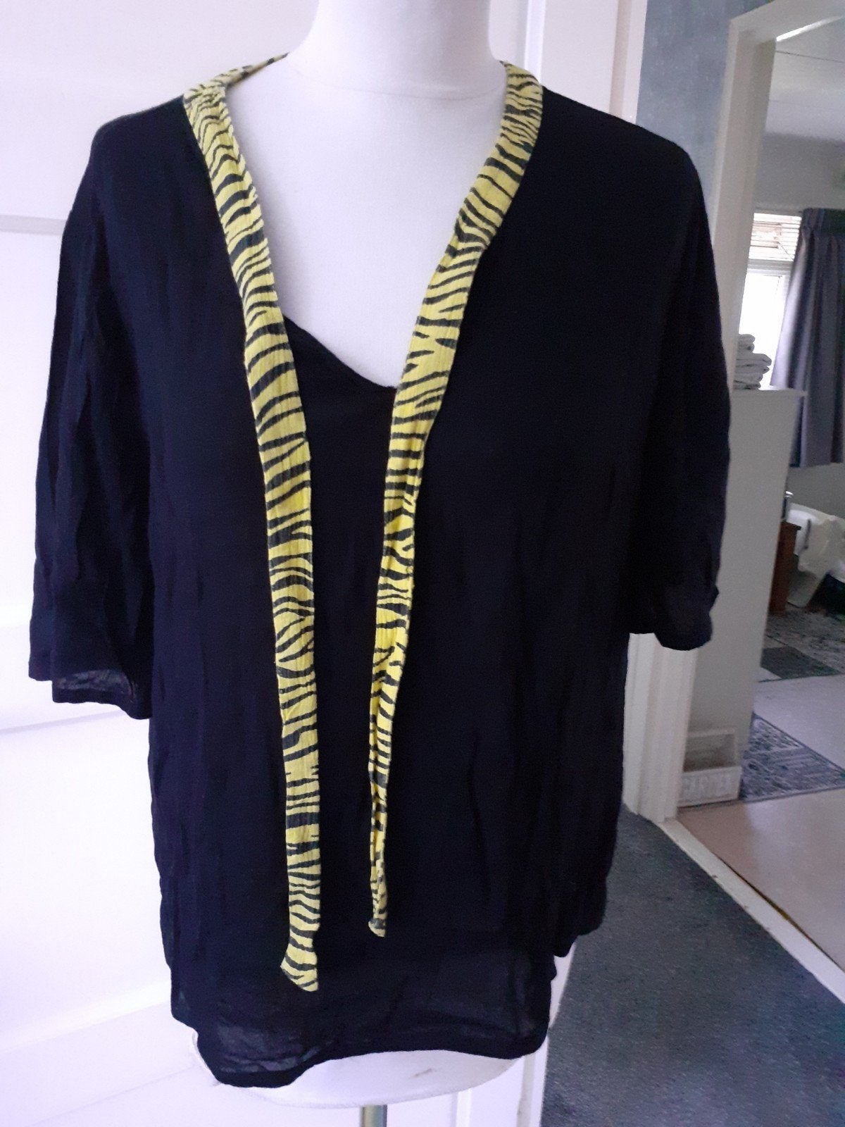 Eksept blouse mt L, Verzenden, Zwart, Maat 42/44 (L), Zo goed als nieuw