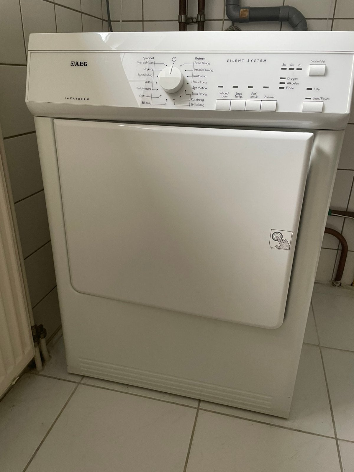 AEG droger, Witgoed en Apparatuur, Wasdrogers, Ophalen, 6 tot 8 kg, Gebruikt, Luchtafvoer
