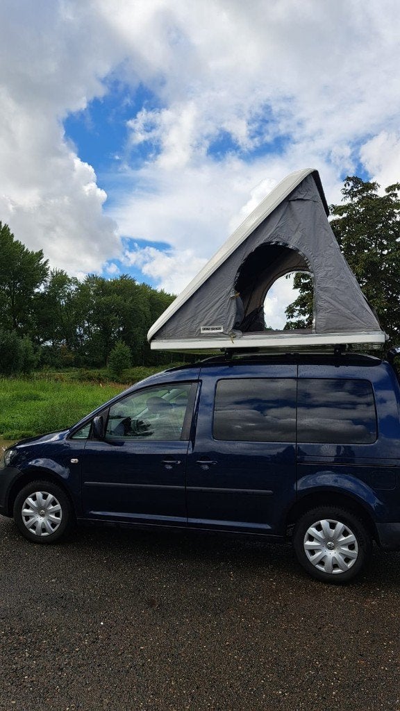 VW Caddy 1.2 TSI 2011 5 pers Minicamper columbus daktent, Auto's, Voorwielaandrijving, Origineel Nederlands, Handgeschakeld, Grijs