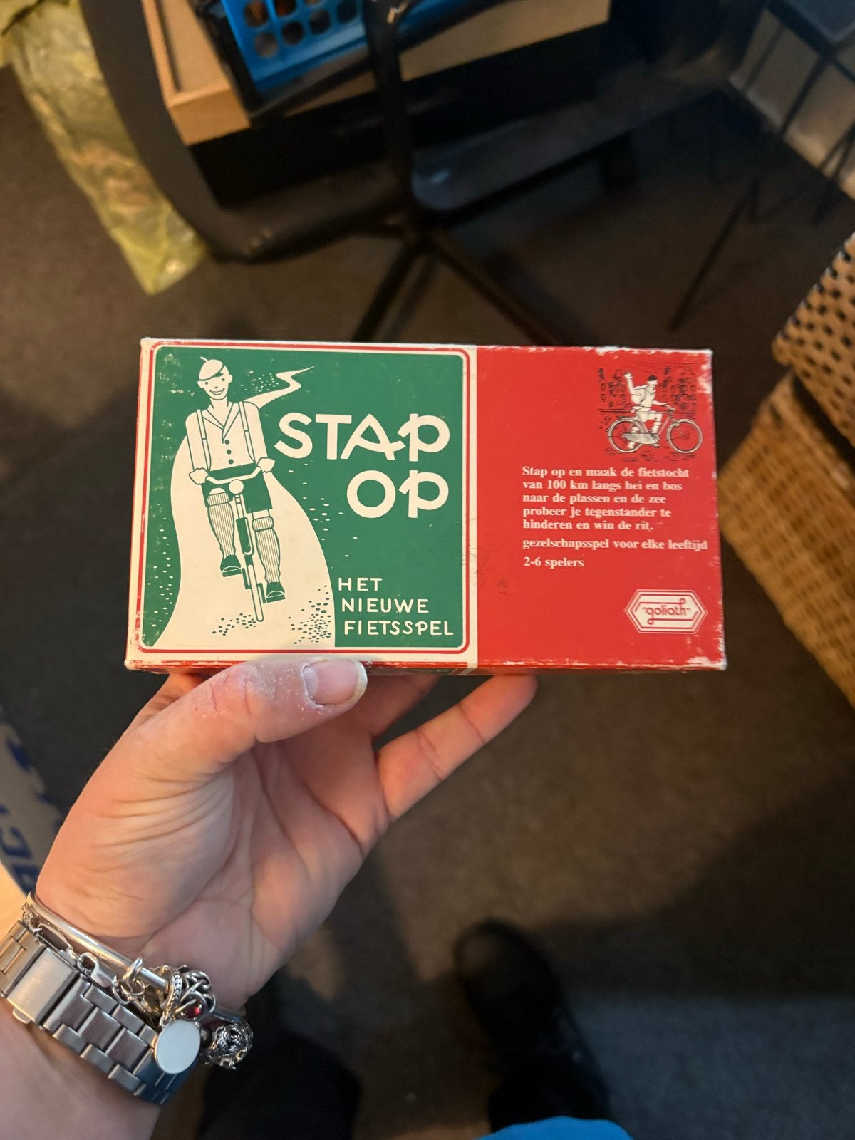 Stap Op: Het Nieuwe Fietsspel - Vintage Gezinsspel, Drie of vier spelers, Ophalen of Verzenden, Gebruikt