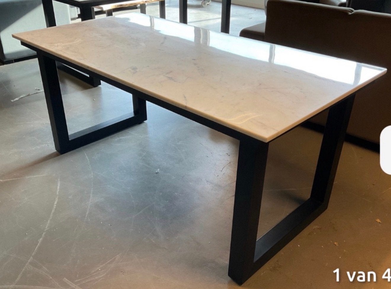 Eetkamertafel marmer 175x91x78cm, Huis en Inrichting, Ophalen, Overige materialen, 50 tot 100 cm, Zo goed als nieuw