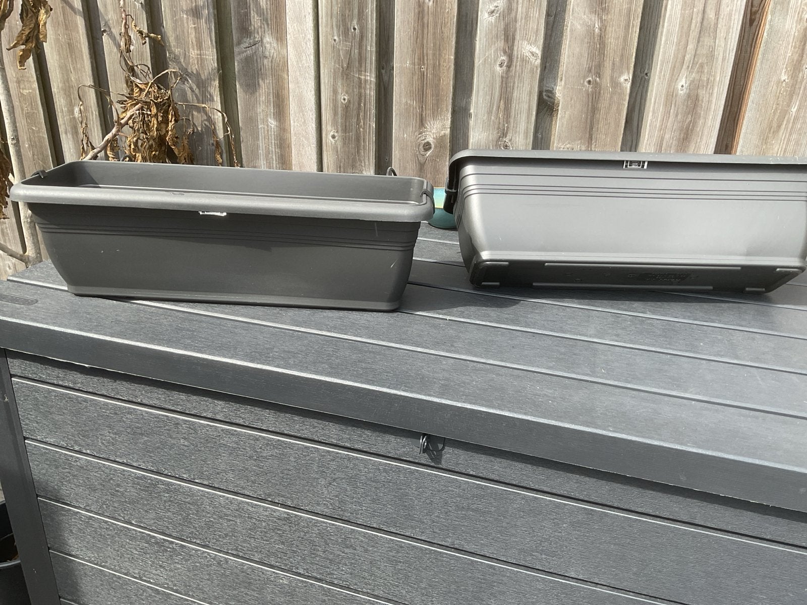 Grote balkon bakken schutting bakken met ophanging, Kunststof, Minder dan 30 cm, Balkon, Ophalen of Verzenden