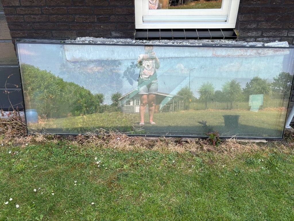 Glazen panelen 3 stuks, Doe-het-zelf en Verbouw, Glas en Ramen, Zo goed als nieuw, Glasplaat, 160 cm of meer, 80 tot 120 cm, Dubbelglas