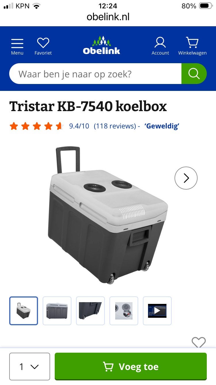 Tristar koelbox, Caravans en Kamperen, Koelboxen, Ophalen, Zo goed als nieuw, Elektrisch