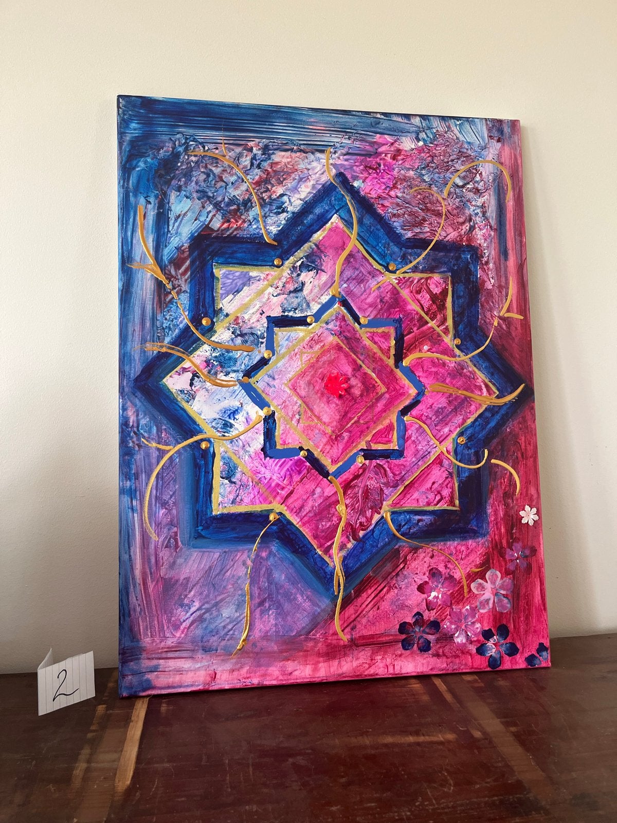Levendig Mandala Kunstwerk - Handgeschilderd, Antiek en Kunst, Kunst | Schilderijen | Abstract, Ophalen of Verzenden
