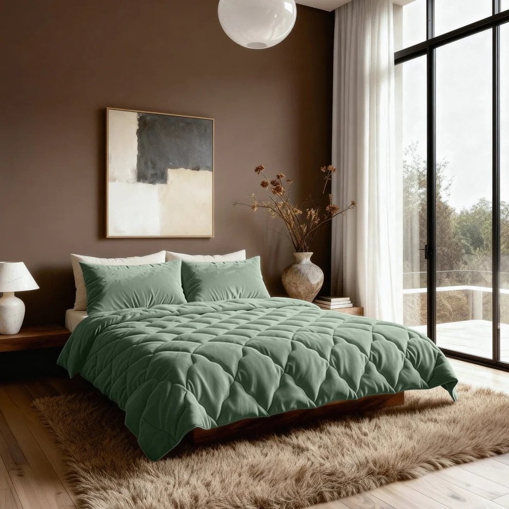 Zelesta flanel green dekbed, Ophalen of Verzenden, Deken of Dekbed, Groen, Nieuw