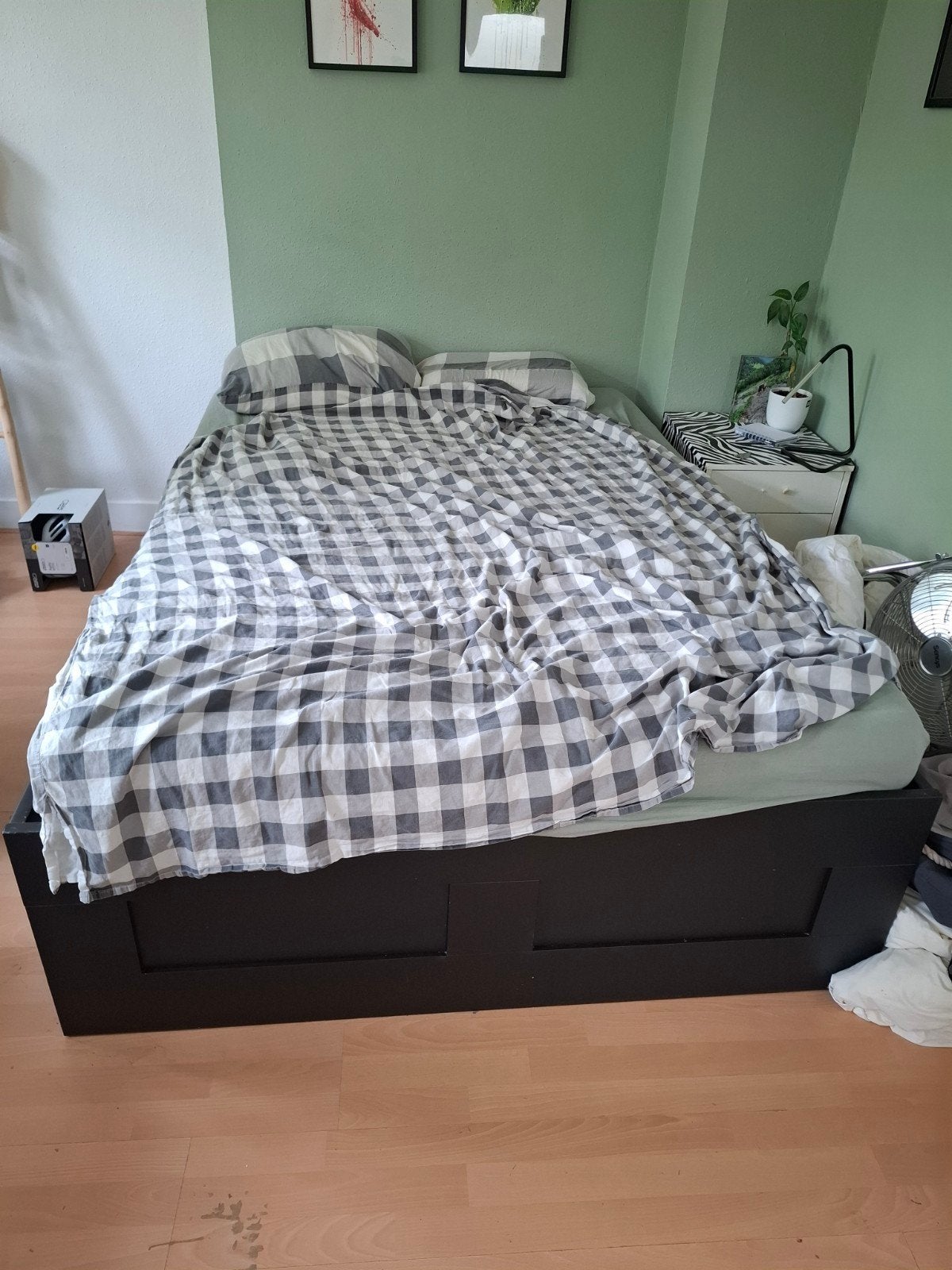 brimnes bed ikea 140x200, Ophalen, Gebruikt, Zwart, Tweepersoons
