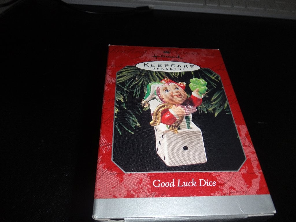 kerst, ornament , Hallmark, Good Luck dice, 1998, Diversen, Ophalen of Verzenden, Nieuw