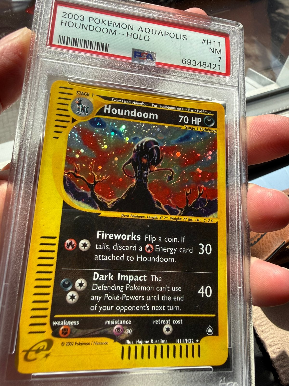 Houndoom (AQ H11) Aquapolis Holo PSA 7, Ophalen of Verzenden, Zo goed als nieuw