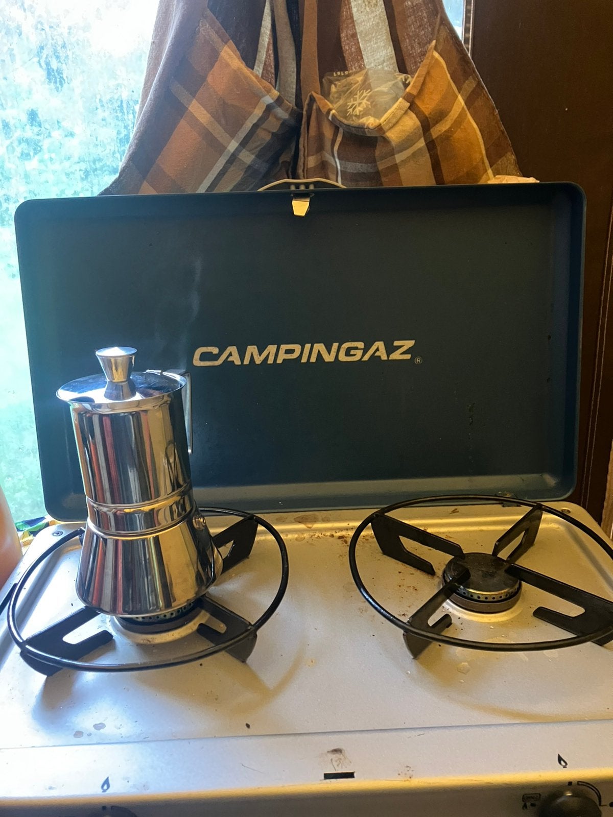 Kookstel campinggaz tweepits incl grote gasfles (!), Caravans en Kamperen, Ophalen