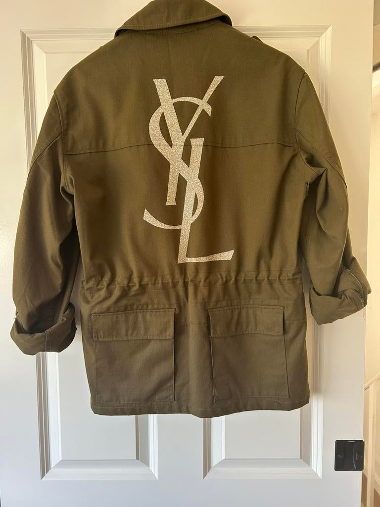 Groene leger jas met YSL logo, Ophalen of Verzenden, Zo goed als nieuw, Groen