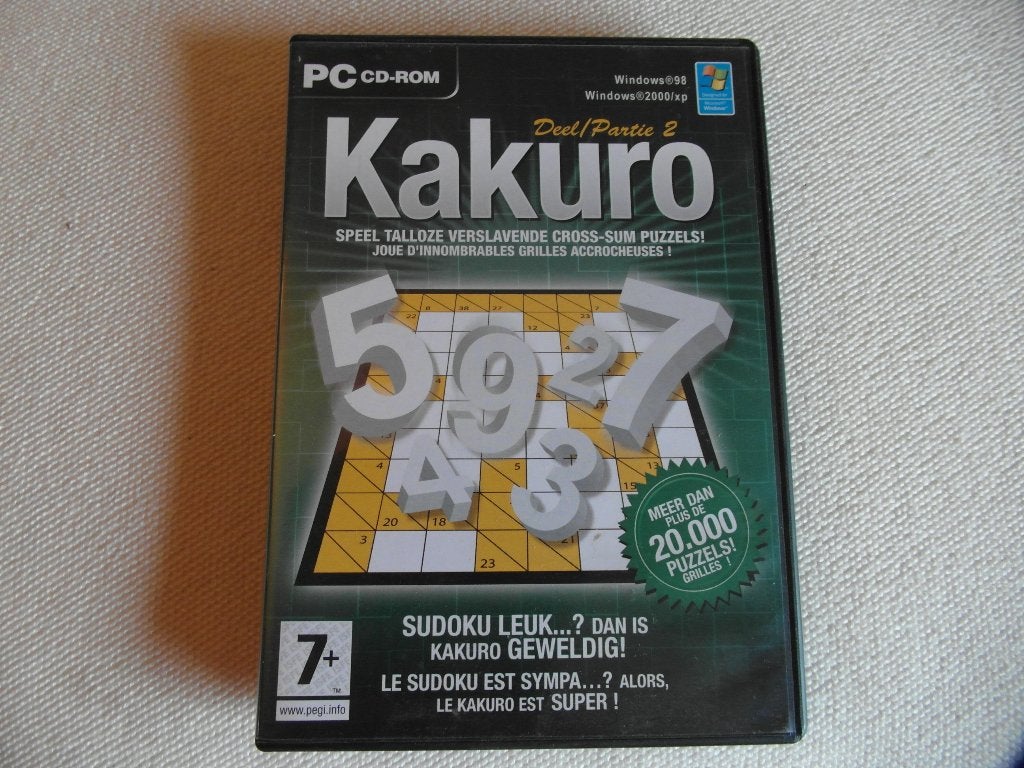 Pc cd rom Kakuro puzzels (Sudoku variant). Nieuw!, Spelcomputers en Games, Puzzel en Educatief, 1 speler, Nieuw, Eén computer