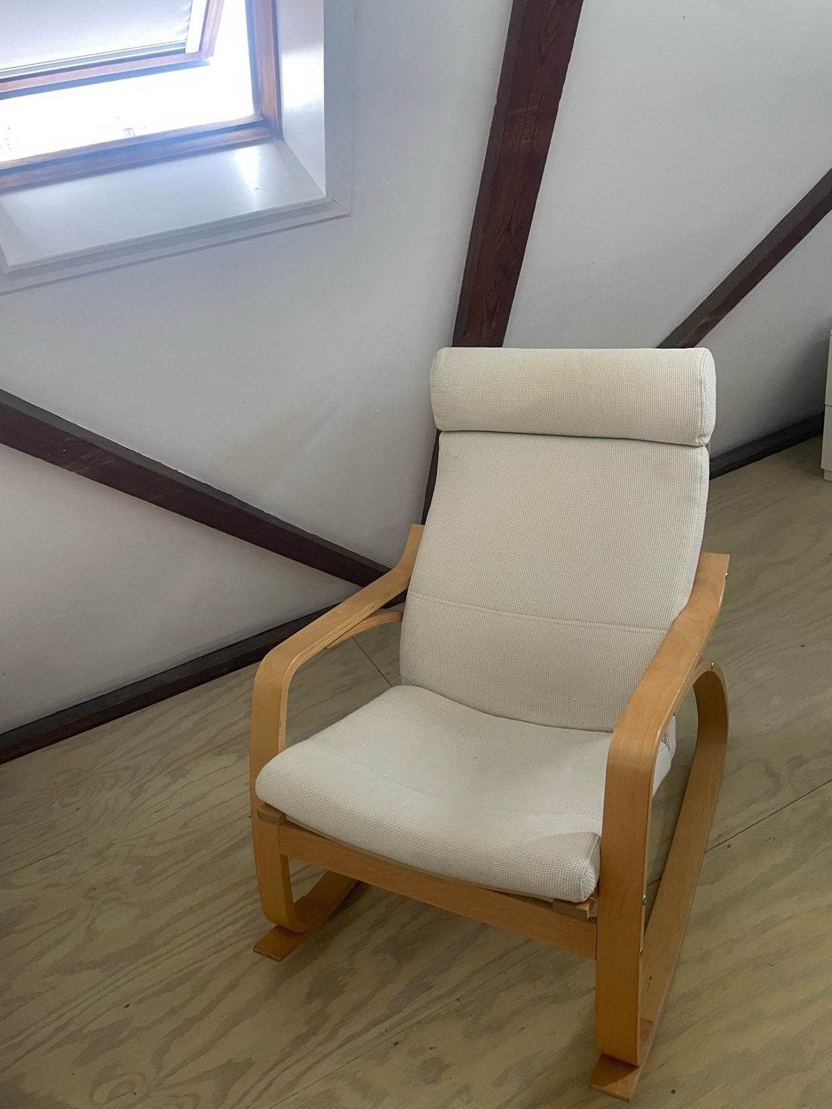 IKEA POÄNG fauteuil - Comfortabele schommelstoel, Ophalen, Gebruikt, 75 tot 100 cm, 50 tot 75 cm
