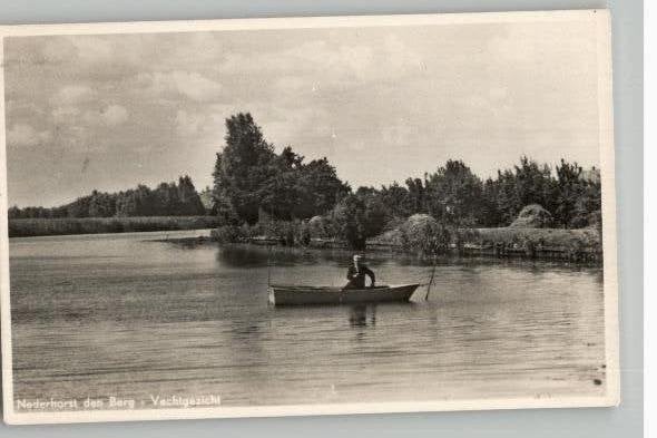 Nederhorst den Berg Vechtgezicht+bootje st1955 J.v.Huisstede, Verzenden, 1940 tot 1960, Gelopen, Noord-Holland