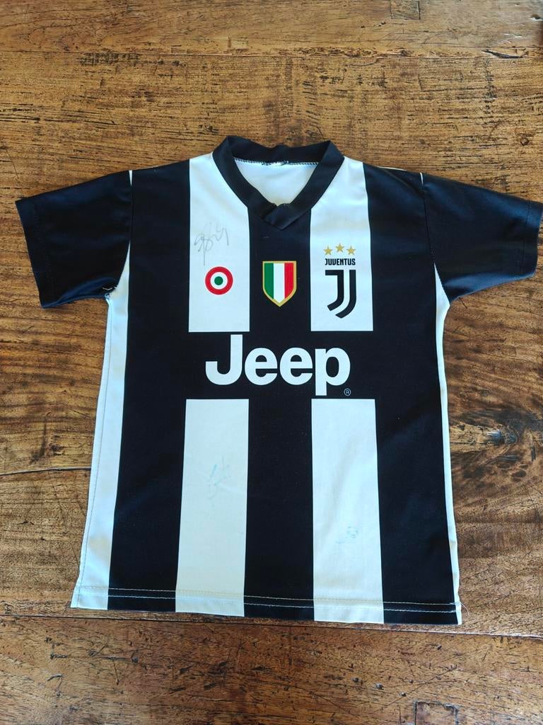 Juventus shirt Ronaldo met 3 handtekening  Giorgio Chiellini, Ophalen of Verzenden, Gebruikt, Buitenlandse clubs, Shirt