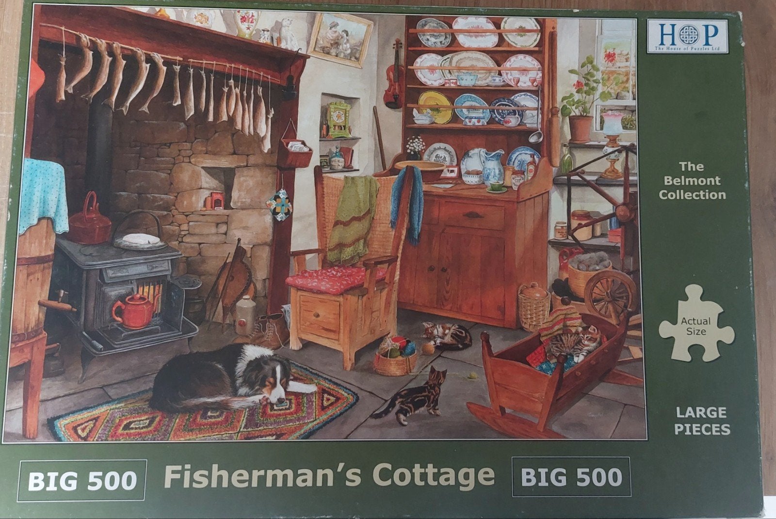 HOP Legpuzzel Fisherman's Cottage BIG 500, Ophalen of Verzenden, 500 t/m 1500 stukjes, Gebruikt, Legpuzzel