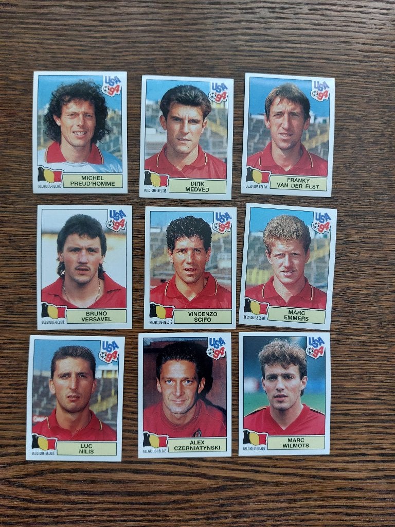 Panini WK 1994 België, Ophalen of Verzenden, Zo goed als nieuw, Meerdere plaatjes