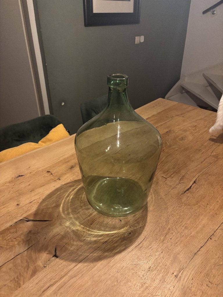 Glazen Vaas/Kruik, Huis en Inrichting, Woonaccessoires | Vazen, Ophalen, Minder dan 50 cm, Groen, Glas