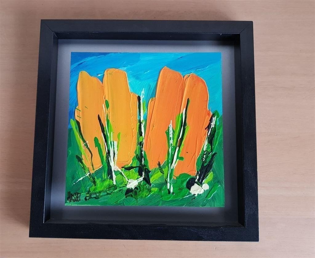 Ad van Hassel, tulpen, acrylschilderij, gesigneerd, Antiek en Kunst, Kunst | Schilderijen | Modern, Ophalen of Verzenden