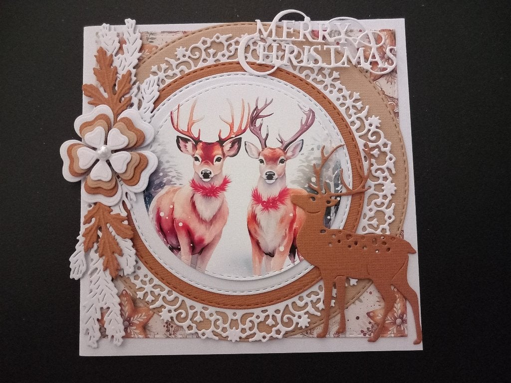 Set 2104 dubbele kaart met opleg., Hobby en Vrije tijd, Kaarten | Zelf maken, Ophalen of Verzenden, Nieuw, Kerst, Blanco kaart of Basiskaart