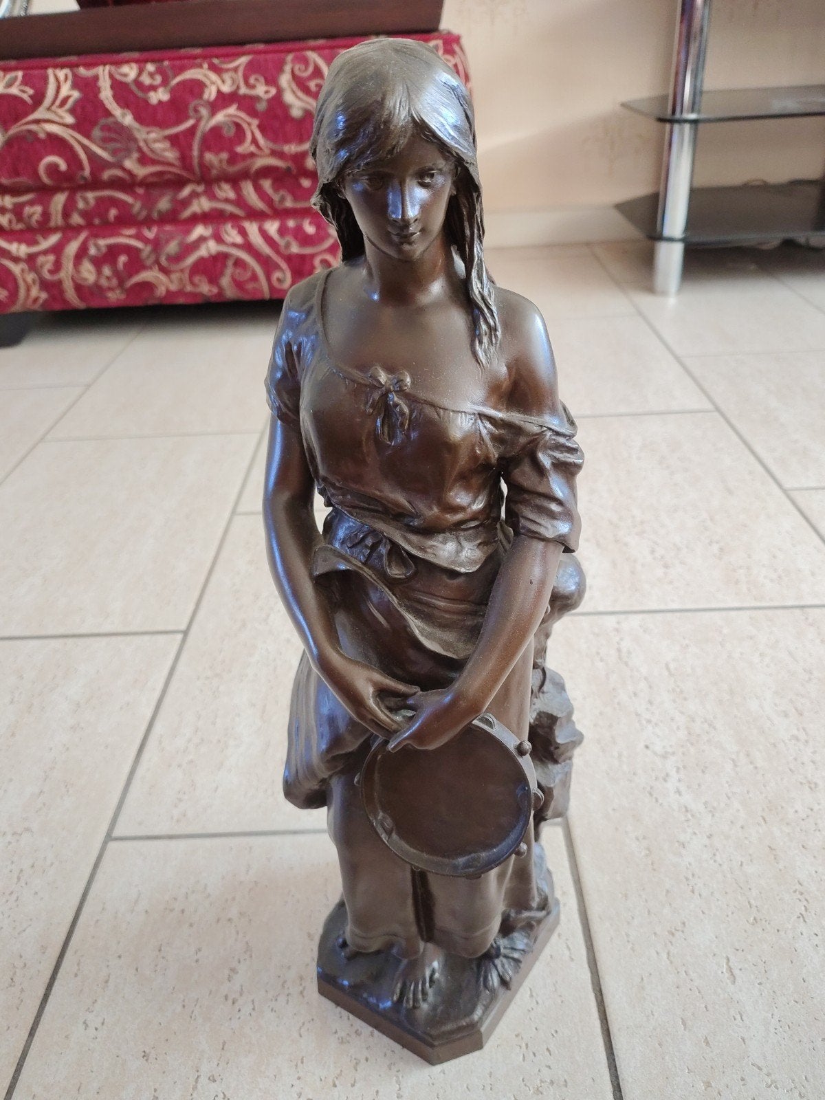 Prachtig Brons Sculptuur "Mignon" - Gesigneerd Marioton, Ophalen, Brons, 20 - 50 cm, Beeld