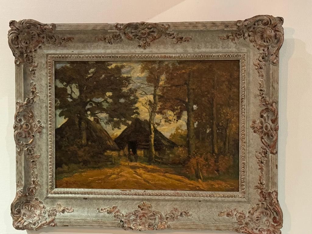 Jan van Vuuren - Veluws Landschap met boerderijen, Antiek en Kunst, Kunst | Schilderijen | Klassiek, Ophalen of Verzenden